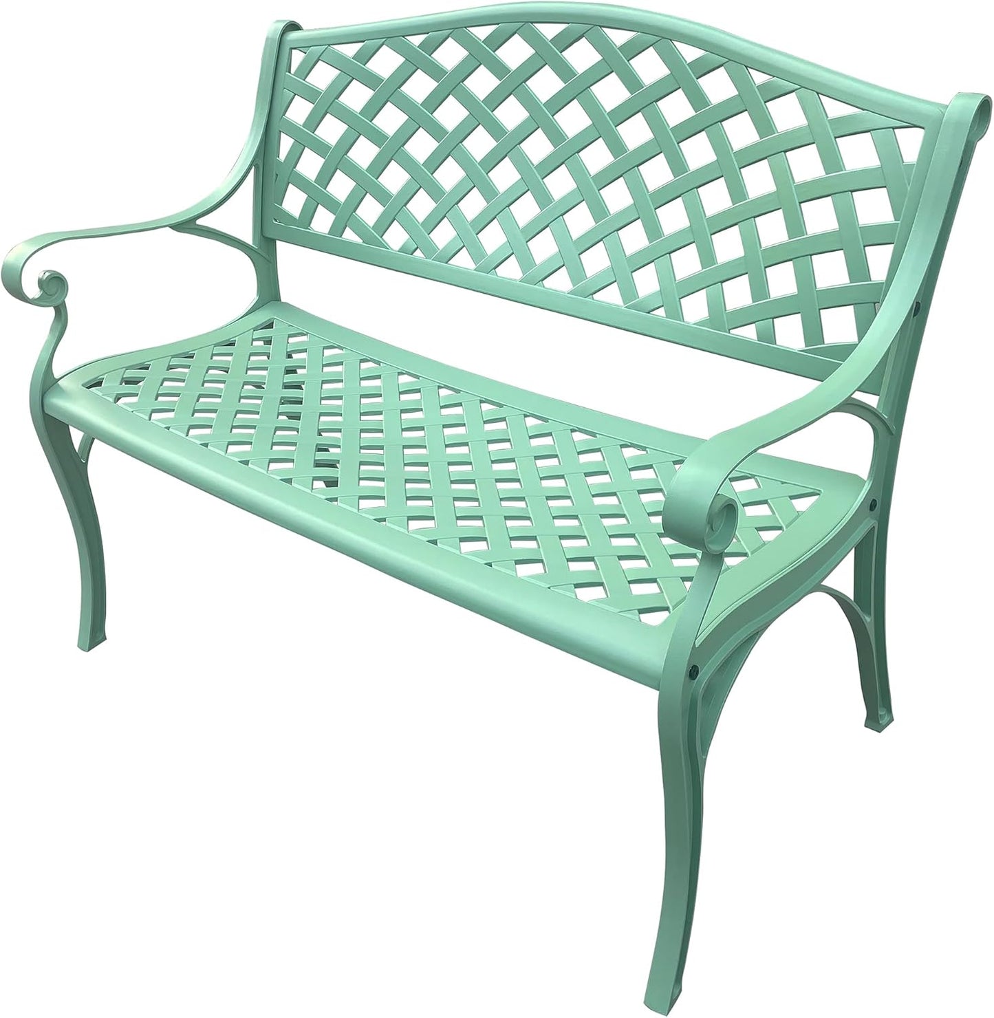 Oakland Living Outdoor Aluminum Modern Seafoam Green Patio Bench Loveseat