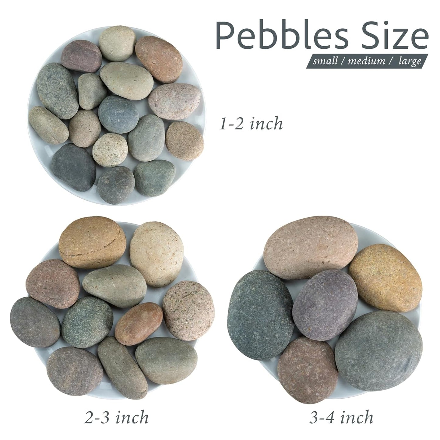 River Rocks, 40lbs Colorful Pebbles for Indoor Plants, 1-2 Inch Aquarium Rocks, Natural Stones for Landscaping Garden Paving Plant Rocks Crafting Walkways