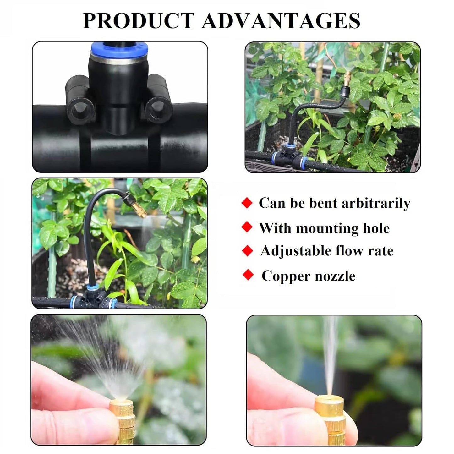 New Quick Connector Drip Irrigation Kits,Automatic Irrigation System with 360-degree Bending Dropper,Adjustable atomizing Copper Nozzle for Watering System for Garden Plants Lawn.(Automatic Timer)