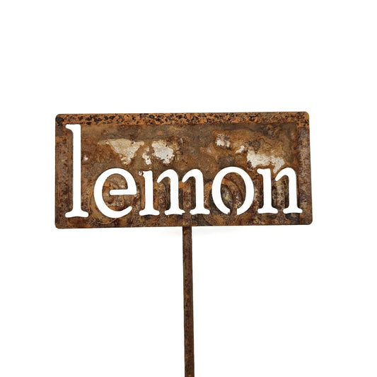 Classic Metal Garden Markers 19 Inches Tall (lemon, Naturally Rusted)