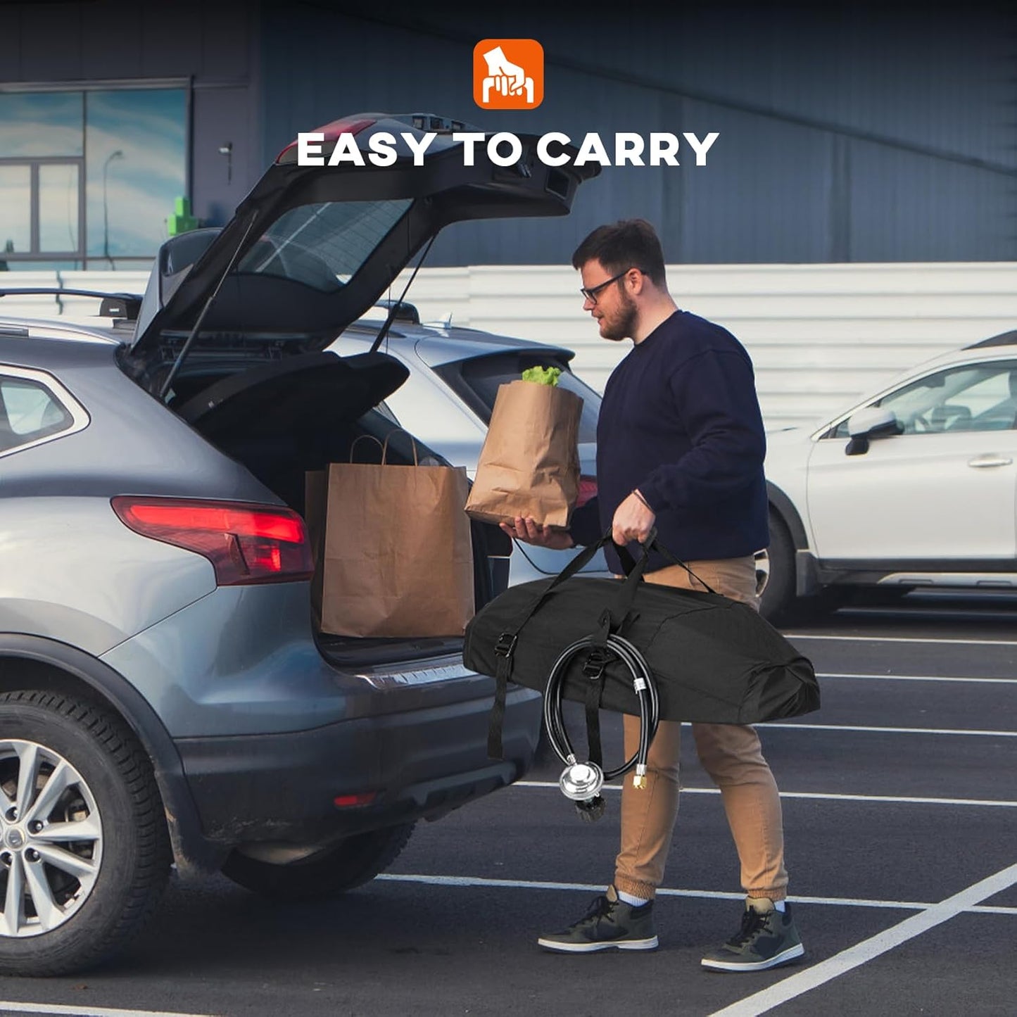 Onlyfire Pizza Oven Cover for Ooni Koda 12, Heavy Duty Waterproof Weather Resistant Dust-Proof Pizza Protective Carry Cover, Black