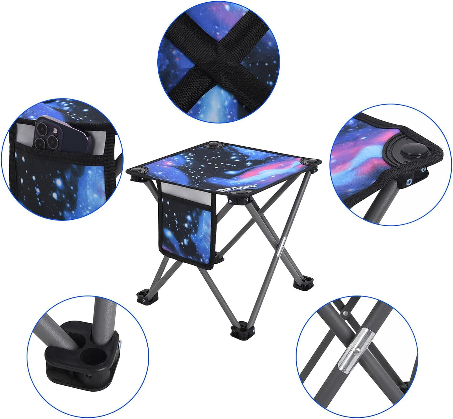 Roptat 2 Pack Camping Stool,Portable Folding Compact Lightweight Stool Seat for Camping Fishing Hiking Gardening Outdoor Walking Backpacking Travelling and Beach with Carry Bag