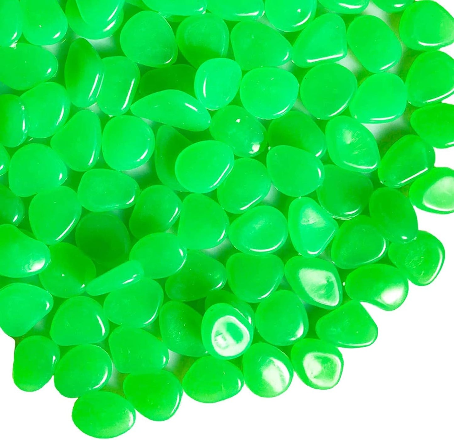 Oubest Glow in The Dark Pebbles/Glow Stones/Glowing Rocks Green Decor for Garden/Fish Tank/Aquarium/Walkway/Driveway/Plant Pots/Bonsai (200, Green)