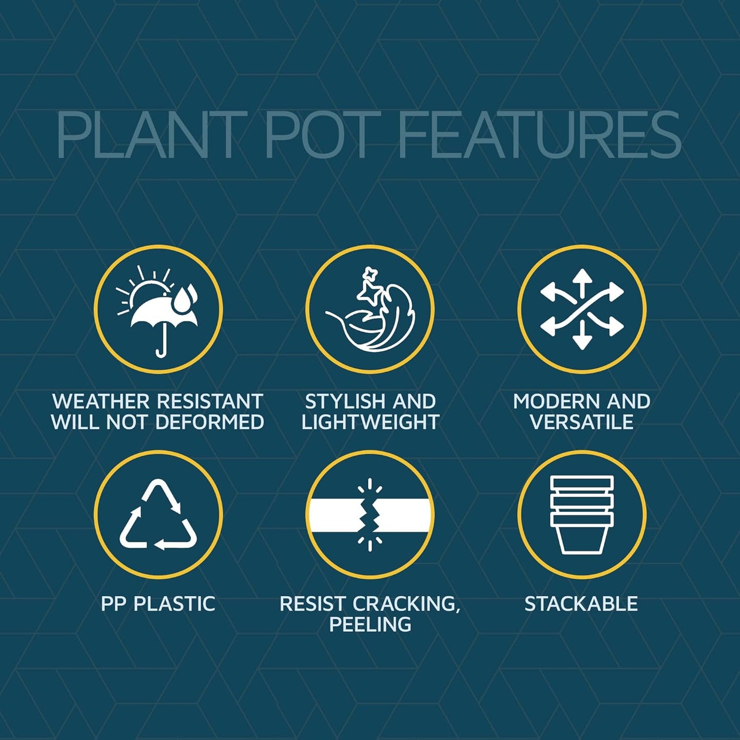 Gray 6-Inch Plant Pots with Drainage & Saucers 12 Pack, Indoor & Outdoor Planters for Houseplants, Herbs, and Flowers, Durable & Weatherproof Material, Stackable, Lightweight, Minimalist Design