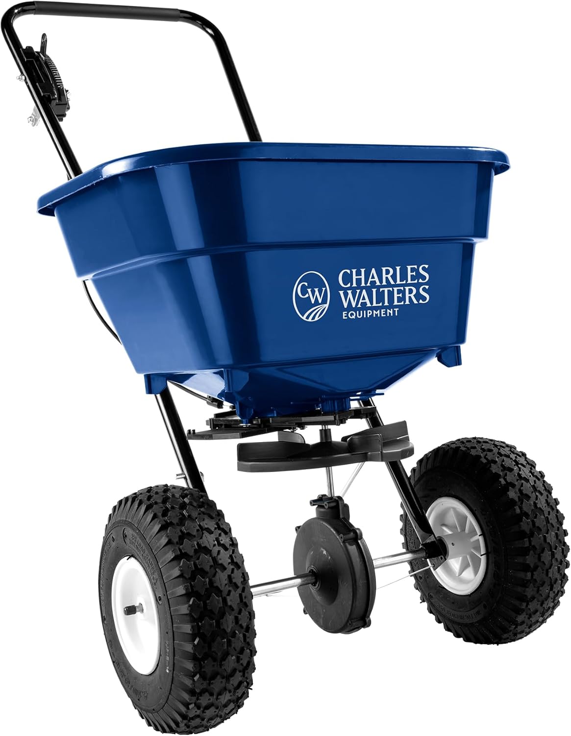 Charles Walters Equipment CW1500 Estate Style Broadcast Spreader for Spreading Fertilizer and More on Lawns, Sidewalks, and Driveways, 65lb Capacity, 31" x 32"