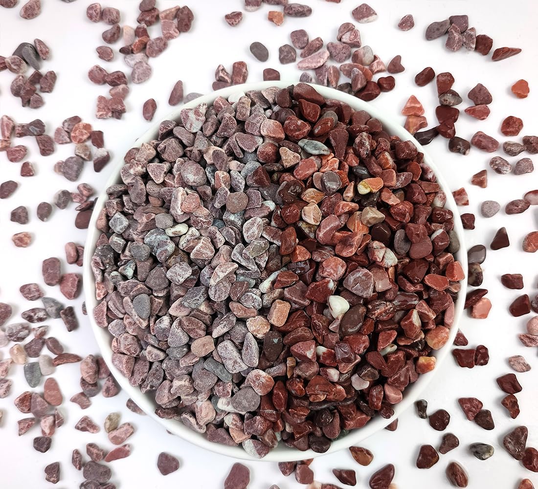 2LB Succulent and Cactus Gravel Pebbles, 1/5 Inch Natural Decorative Polished Stones, River Rocks for Vases Gardening Indoor and Outdoor Decorative Rocks, Red