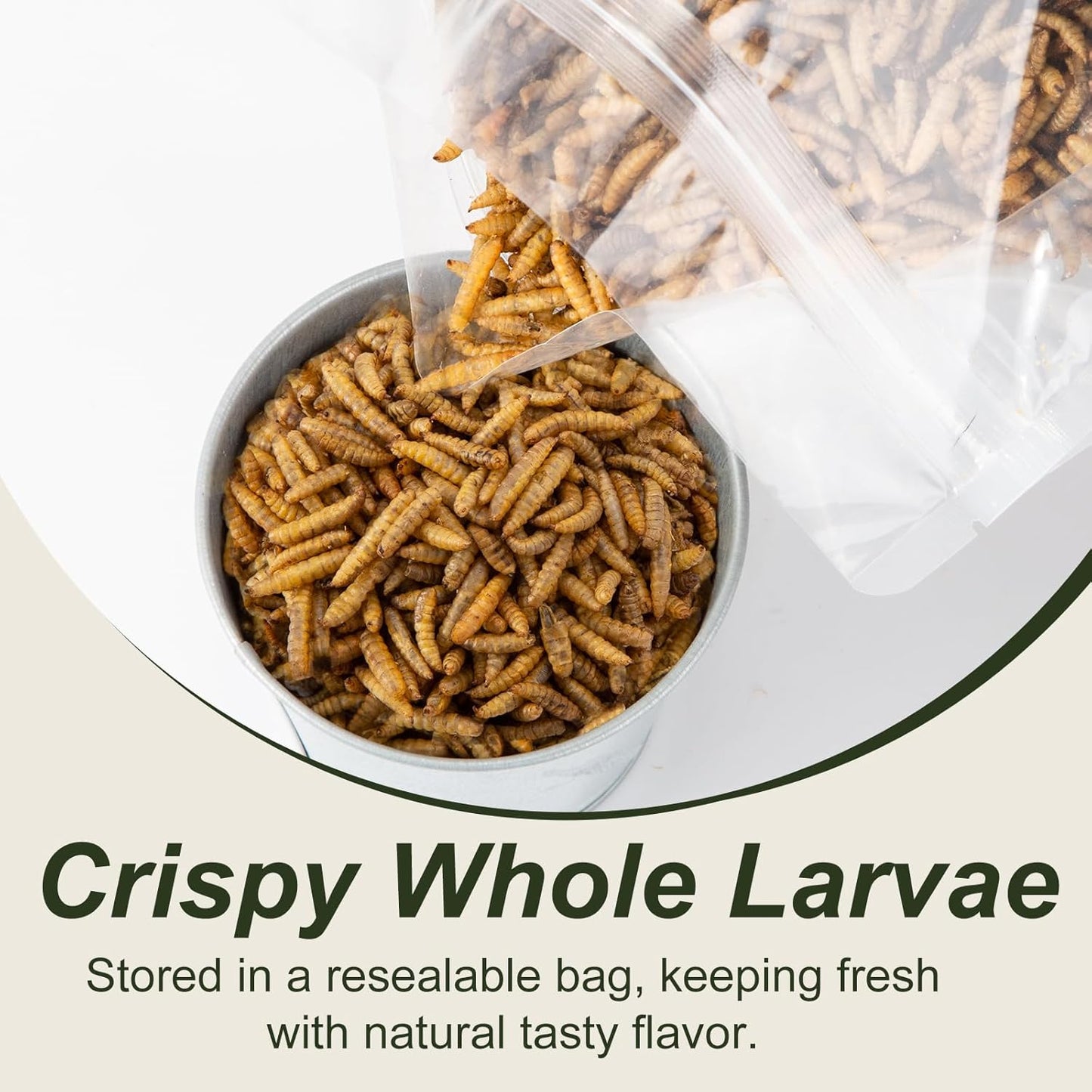 Adaman Dried Black Soldier Fly Larvae 5 LBS-100% Natural BSF Larvae-More Calcium Than Dried Mealworms High-Protein Chickens Treats, Food for Birds, Ducks, Layer Hens