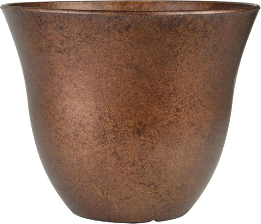 Classic Home and Garden Honeysuckle Resin Planters - Lightweight Indoor & Outdoor Plant Pots - UV-Resistant Plastic Flower Pots - Pot Planters for Flowers & Herbs (13" Distressed Copper)