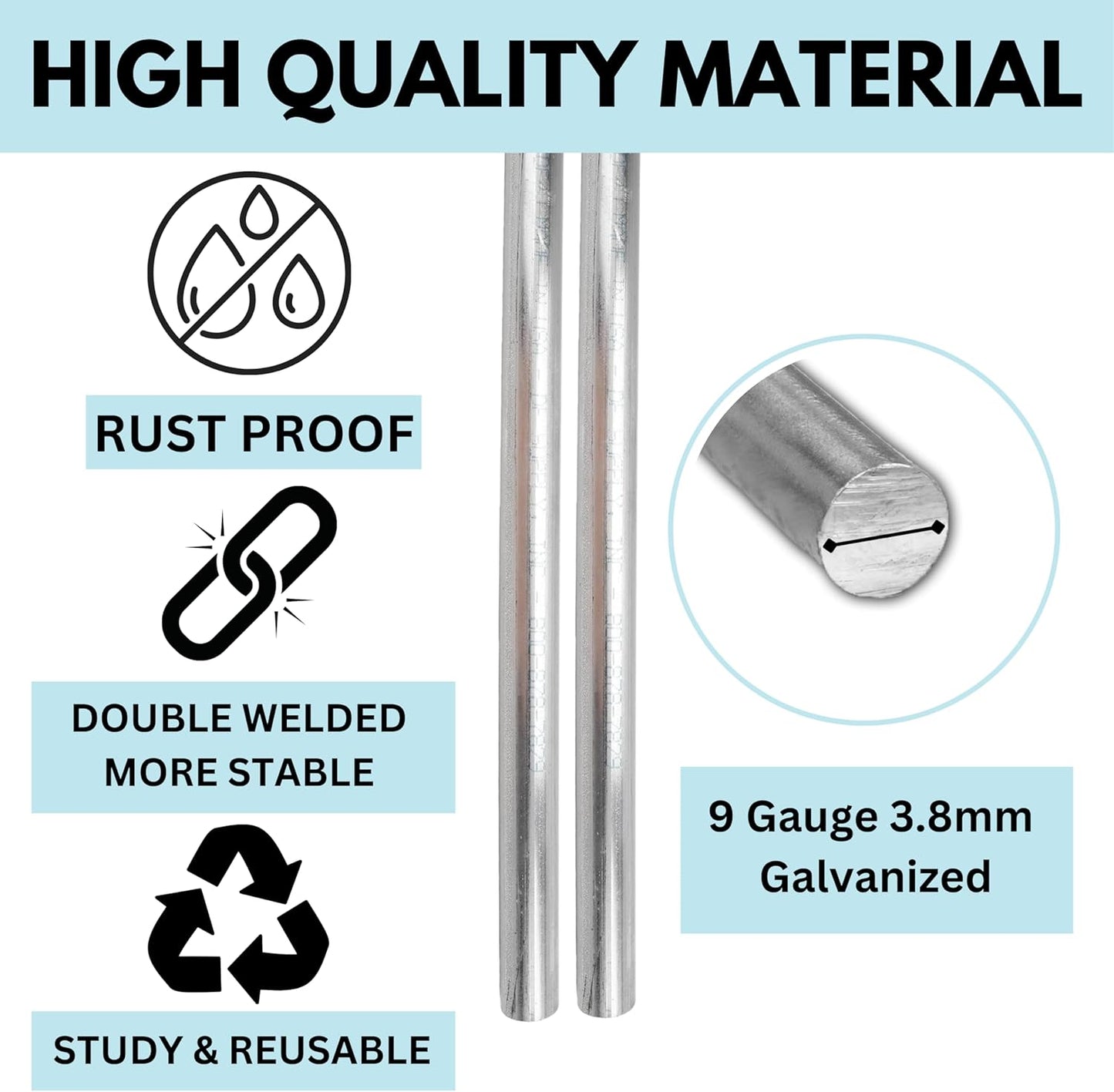 Tacmaster Wire Metal Yard and Sign H Stakes – Durable Blank Lawn Sign Posts for 4mm Corrugated Panels, Real Estate Signs, Waterproof and Wind Resistant, Ideal for Outdoor Use, 17"x7" – 25 Pack