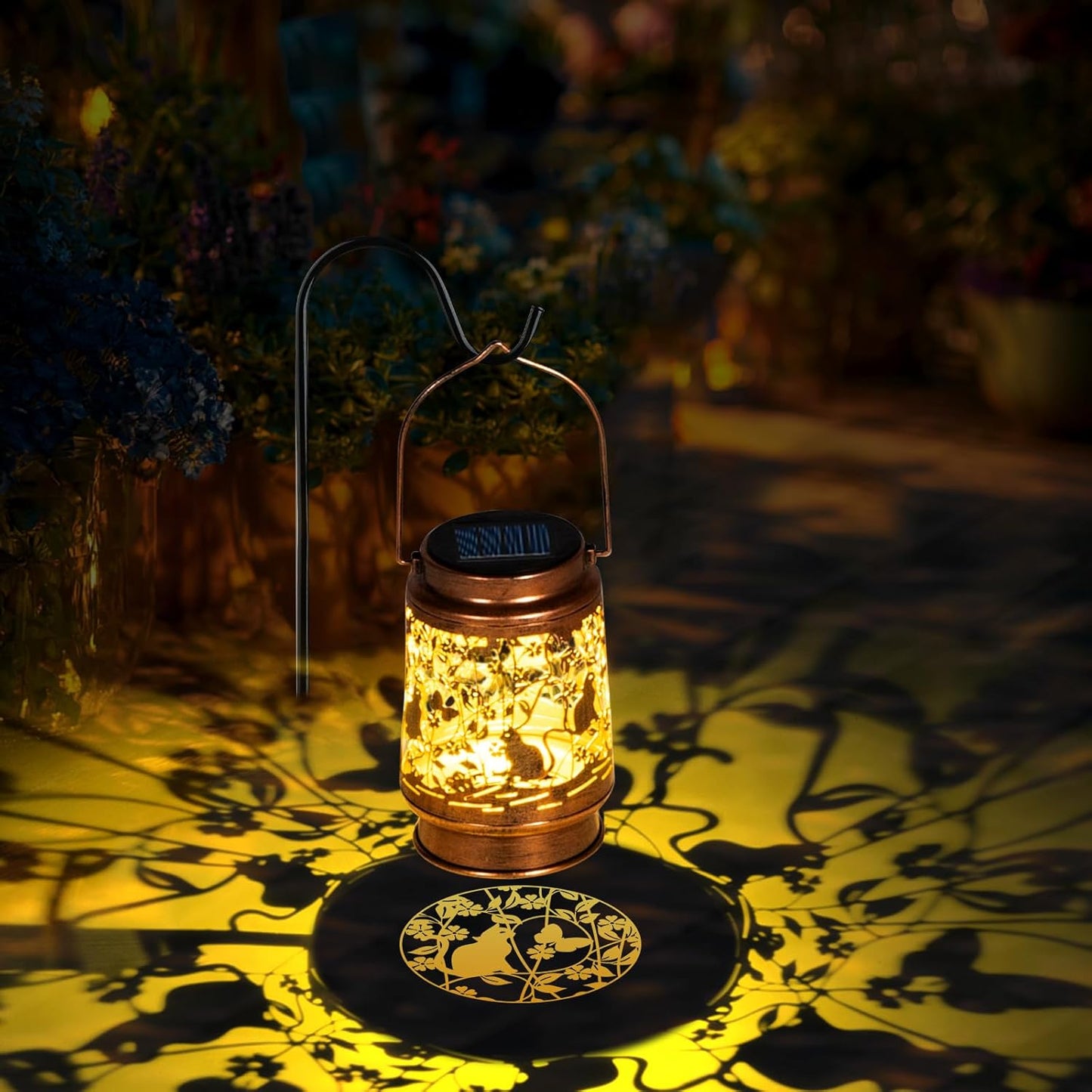 Solar Lanterns Outdoor Waterproof, Cat Garden Decor for Yard Porch Lawn Patio Pathway, Hanging Solar Lights Birthday Gifts for Women Mom Grandma Sister Friend