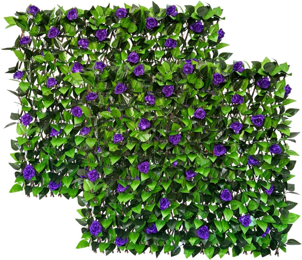Expandable Fence Privacy Screen for Balcony Patio Outdoor,Decorative Faux Ivy Fencing Panel,Artificial Hedges