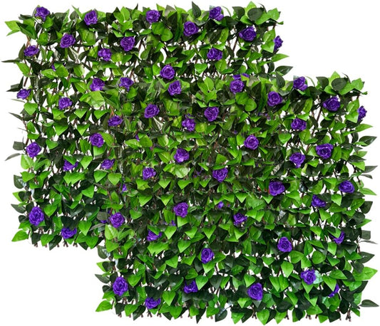 Expandable Fence Privacy Screen for Balcony Patio Outdoor,Decorative Faux Ivy Fencing Panel,Artificial Hedges