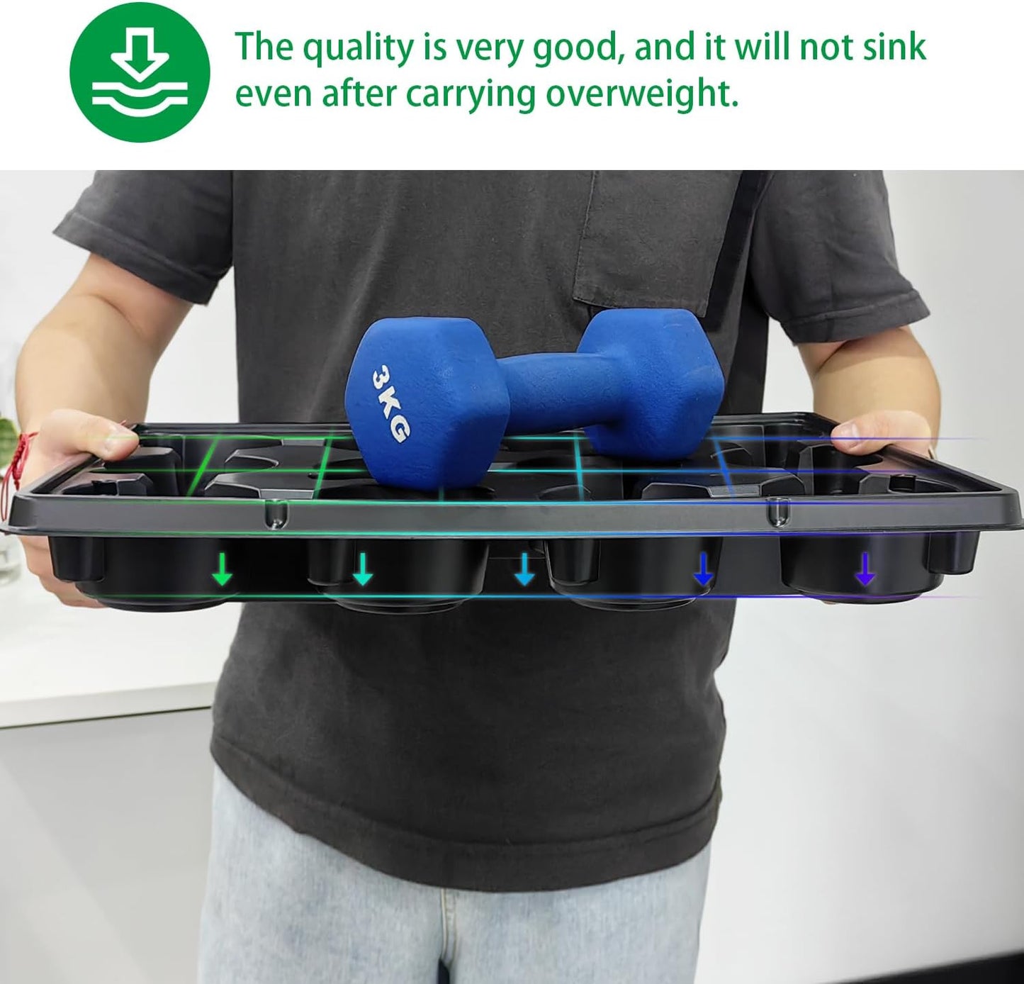 12 Cell Round Nursery Trays Thickened Durable Seedling Pots Shuttle Carrying Trays for Holding 4 inch Pots (16.85" 12.6", 5-Pack)