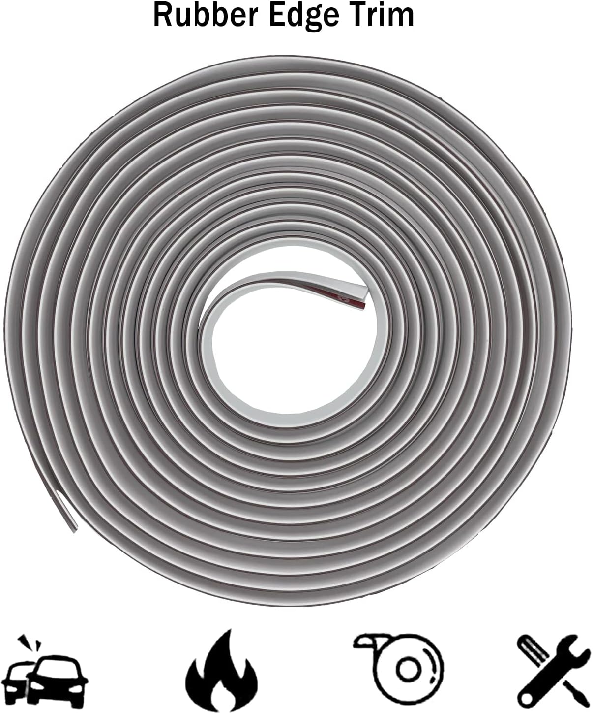 Edge Trim Self Adhesive Rubber U Channel Edge Trim Metal Edge Protection Guard for Most Car Doors, Hatches, Lockers, Panels (20Ft, White)