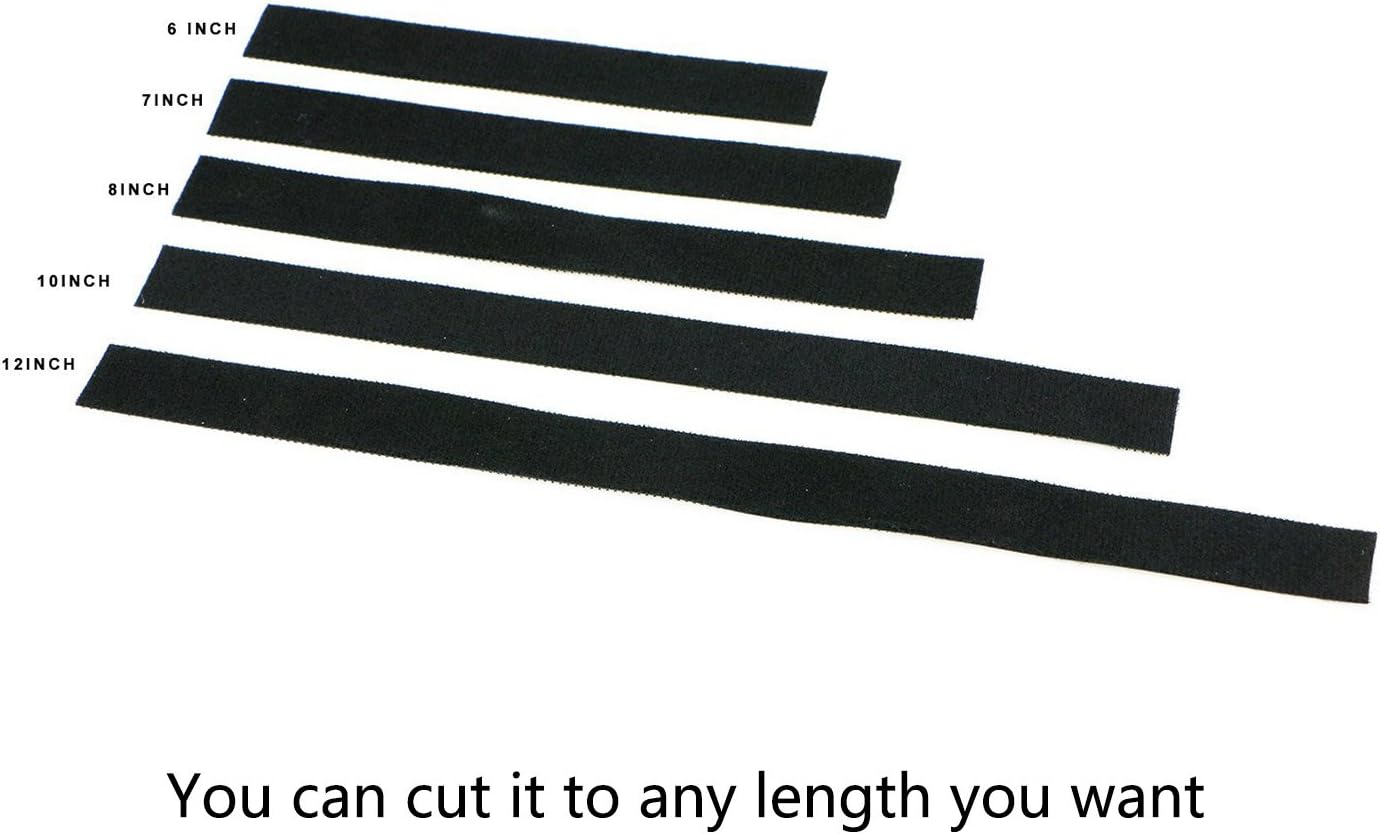 Reusable Fastening Tape Cable Ties 3/4 Inch Double Side Hook Roll (10 Yard, Black)