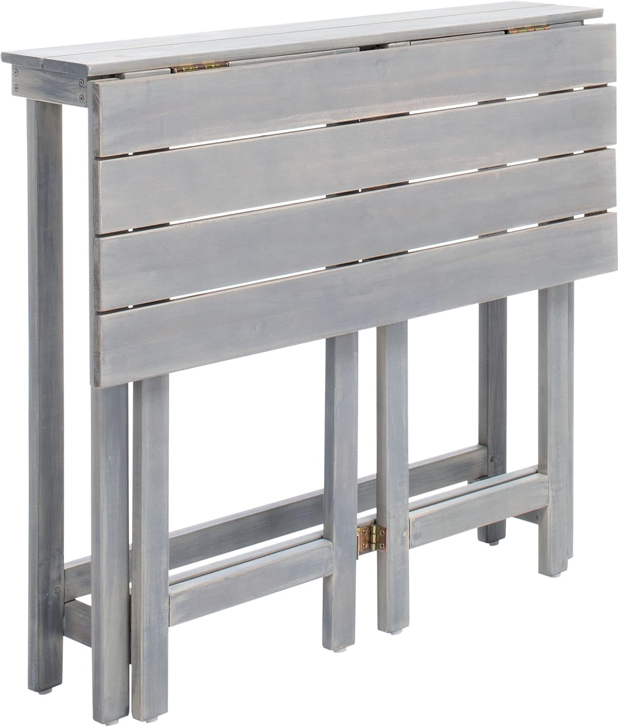 SAFAVIEH PAT6754A Collection Wilton Teak and Navy Balcony Corner Lounge Outdoor Set