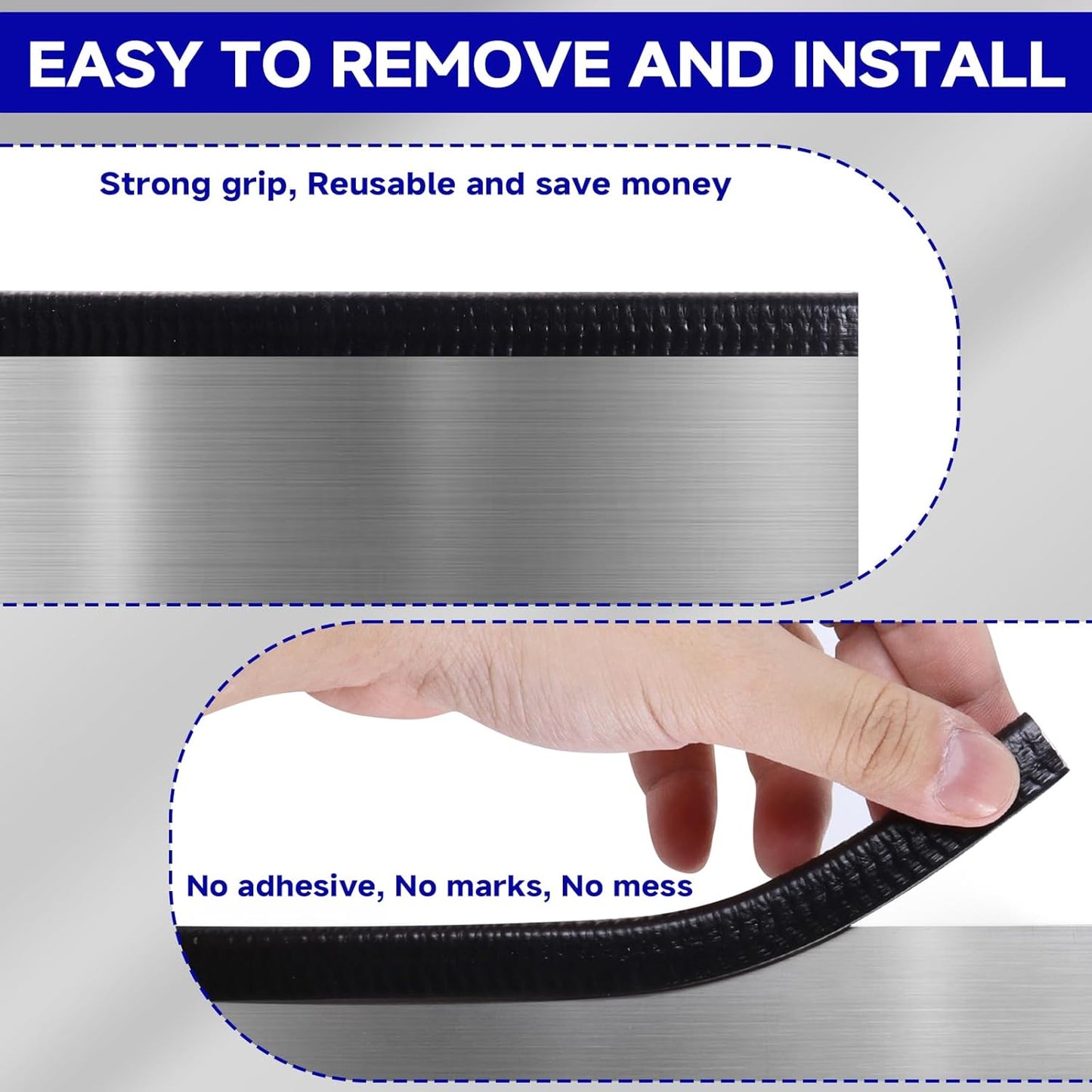 Rubber Edge Trim, U Channel Edge Trim with Metal Clips Edge Guard Protector, PVC Rubber Seal Strip for Sheet Metal, Car Doors, Hatches, Table Corners, Fit 3/64" to 1/4"(1.2mm-6.4mm), 10Ft, White