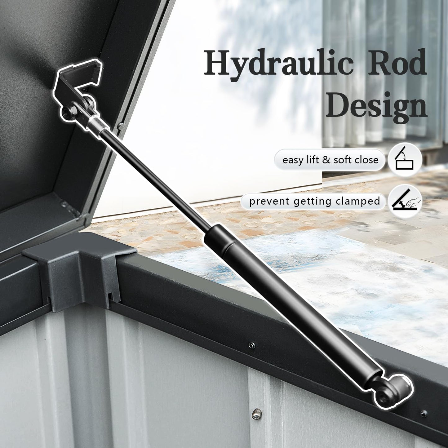 Domi 200-Gallon Outdoor Storage Box – Waterproof, Lockable Storage Cabinet for Patio Furniture, Garden Tools & Pool Supplies – Large Metal Storage for Cushions, Toys & More