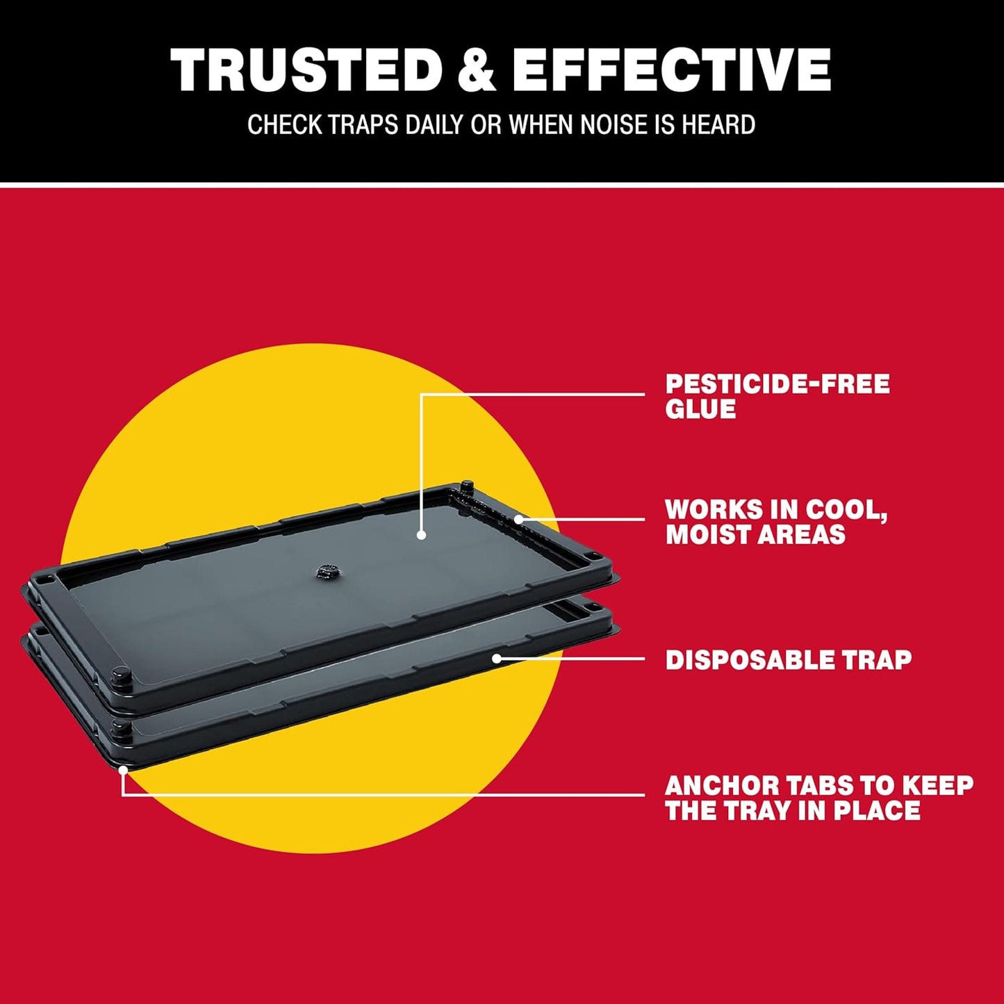 Catchmaster Rat & Mouse Glue Traps with Sticky Putty 2Pk, Large Bulk Glue Board, Rat & Mouse Traps Indoor for Home, Adhesive Plastic Tray for Snakes, Mice & Spiders, Pest Control for House & Garage