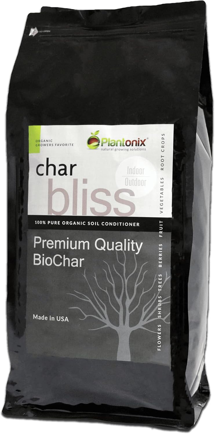Char Bliss (1 Cubic Ft) - Organic Biochar for Plants - OMRI-Listed Biochar Soil Amendment Organic - Horticultural Charcoal for Plants, Gardening, & Potting Soil - 100% Natural and Renewable Bio Char