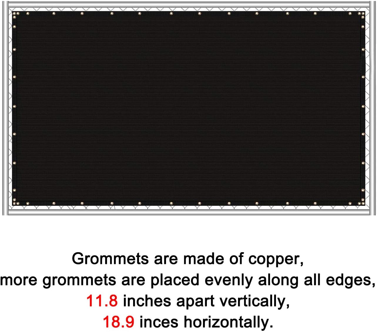 Sunnyglade 6 feet x 50 feet Privacy Screen Fence Heavy Duty Fencing Mesh Shade Net Cover for Wall Garden Yard Backyard (6 ft X 50 ft, Black)