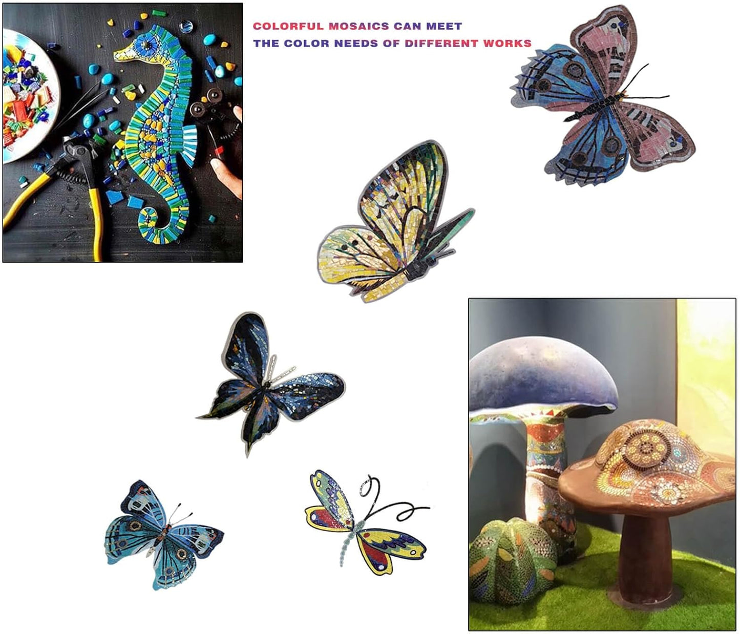 SMEIINIK 1.1lb Bulk Single Iridescent Color Mosaic Tiles for Crafts, Glass Mosaic Pieces for Mosaic Puzzles, Stained Glass Tiles for Mosaic DIY, Mosaic Making Supplies(AJ52-31)