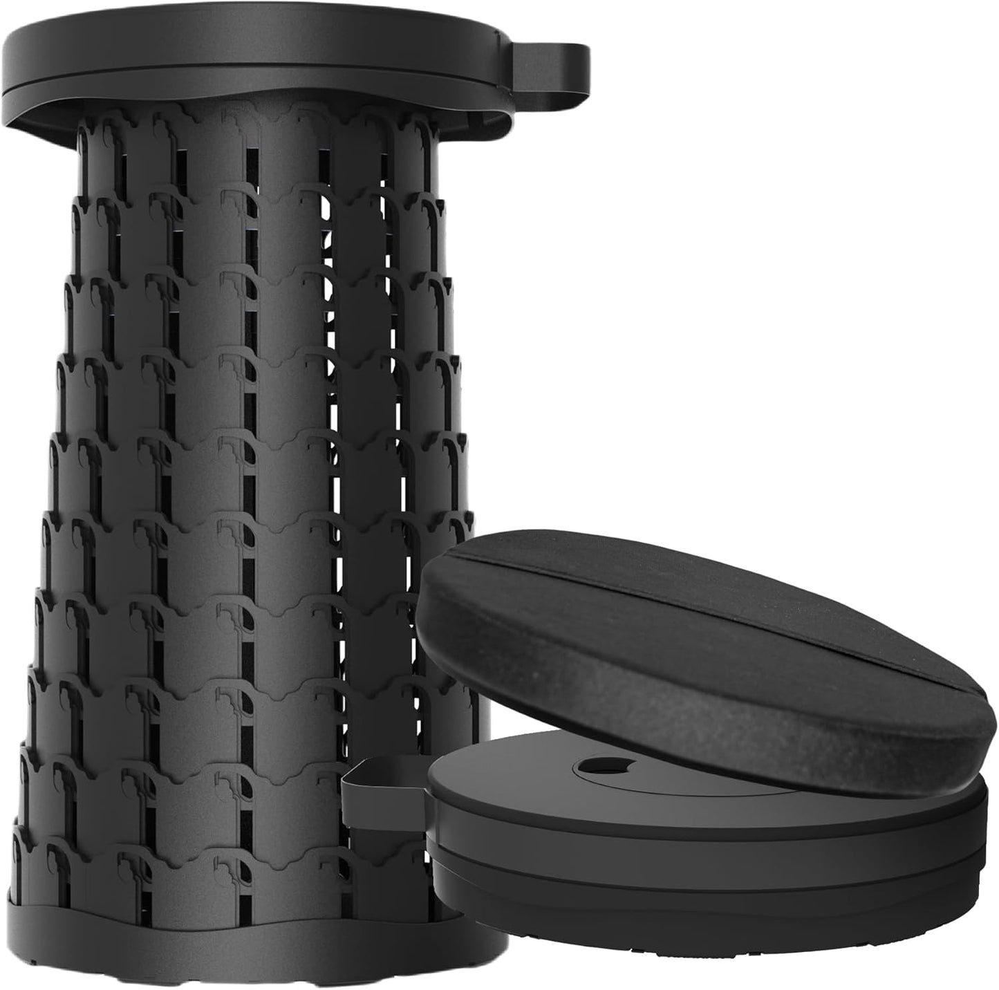 ALEVMOOM 2025 18" H Collapsible Stool Capacity 600lbs Portable Stools for Adults Heavy Duty, Adjustable Height Telescoping Folding Stool, for Outdoor Camping Travel Hiking Fishing