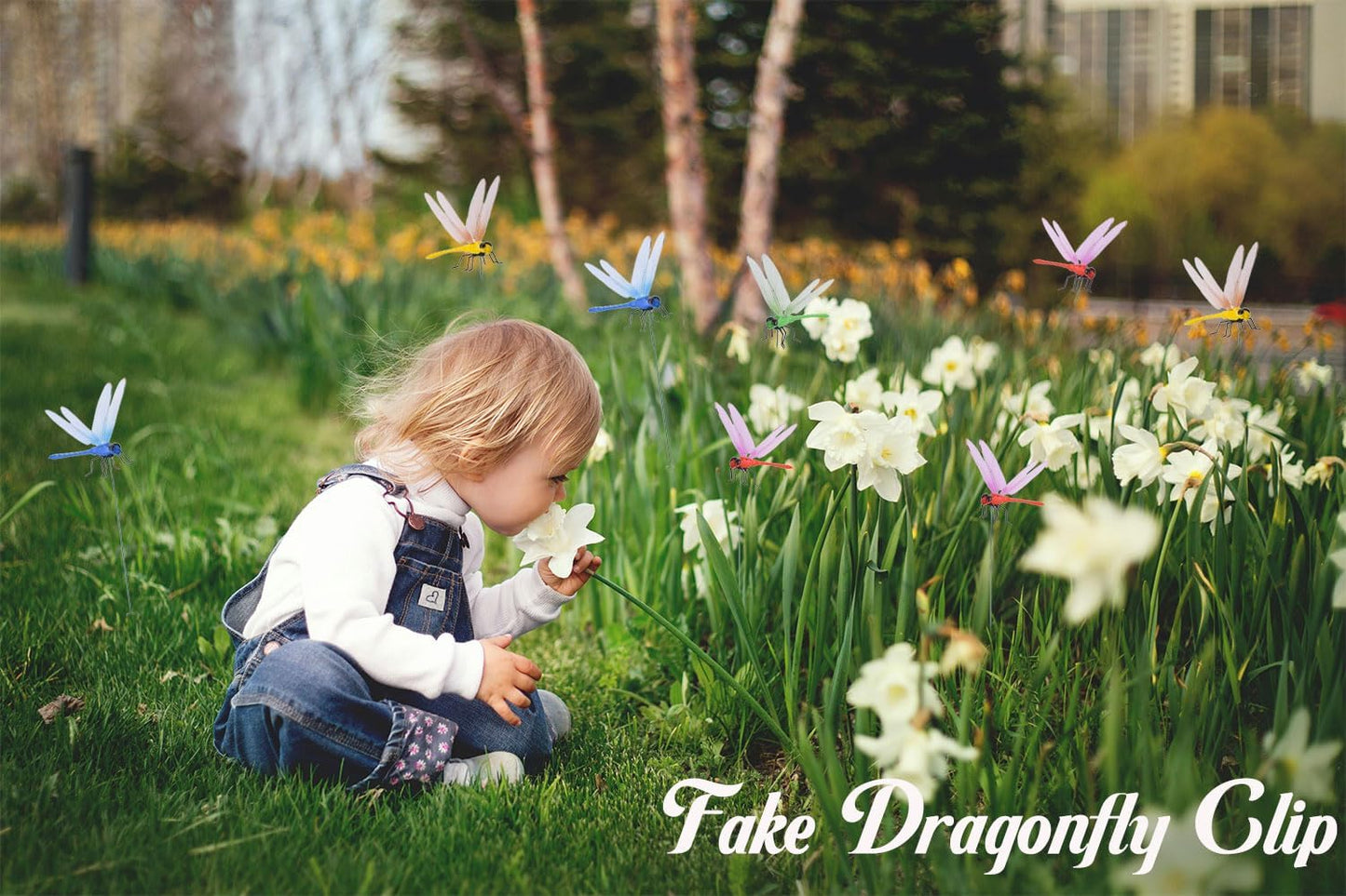 Spiritlele 20 PCS 3D Dragonfly Clips Colorful Hat Clip Fake Dragonfly Garden Decor for Patio Outdoor Indoor