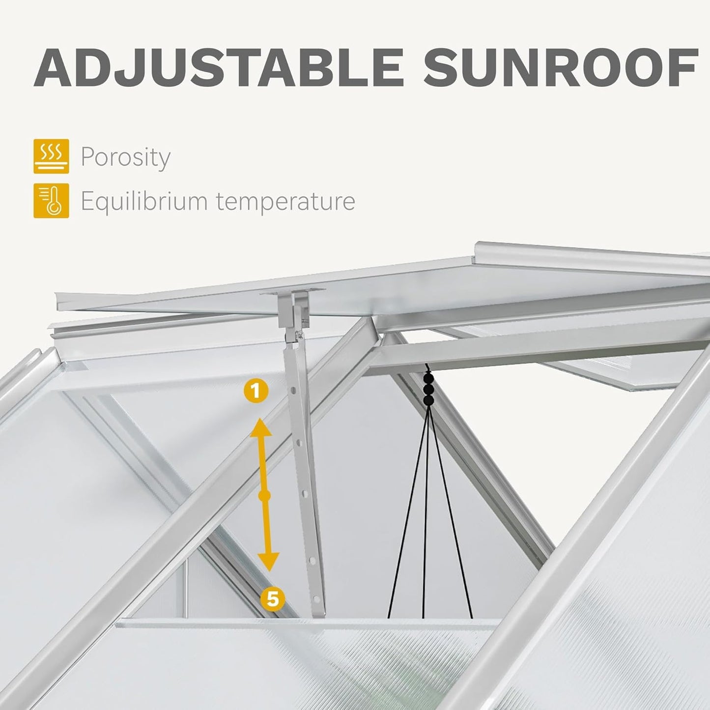 DWVO 8x10FT Polycarbonate Greenhouse for Outdoors, Large Heavy Duty Aluminum Greenhouses with Sliding Doors and Vent Window, Walk-in Greenhouse Large Sun House for Garden Backyard, Sliver