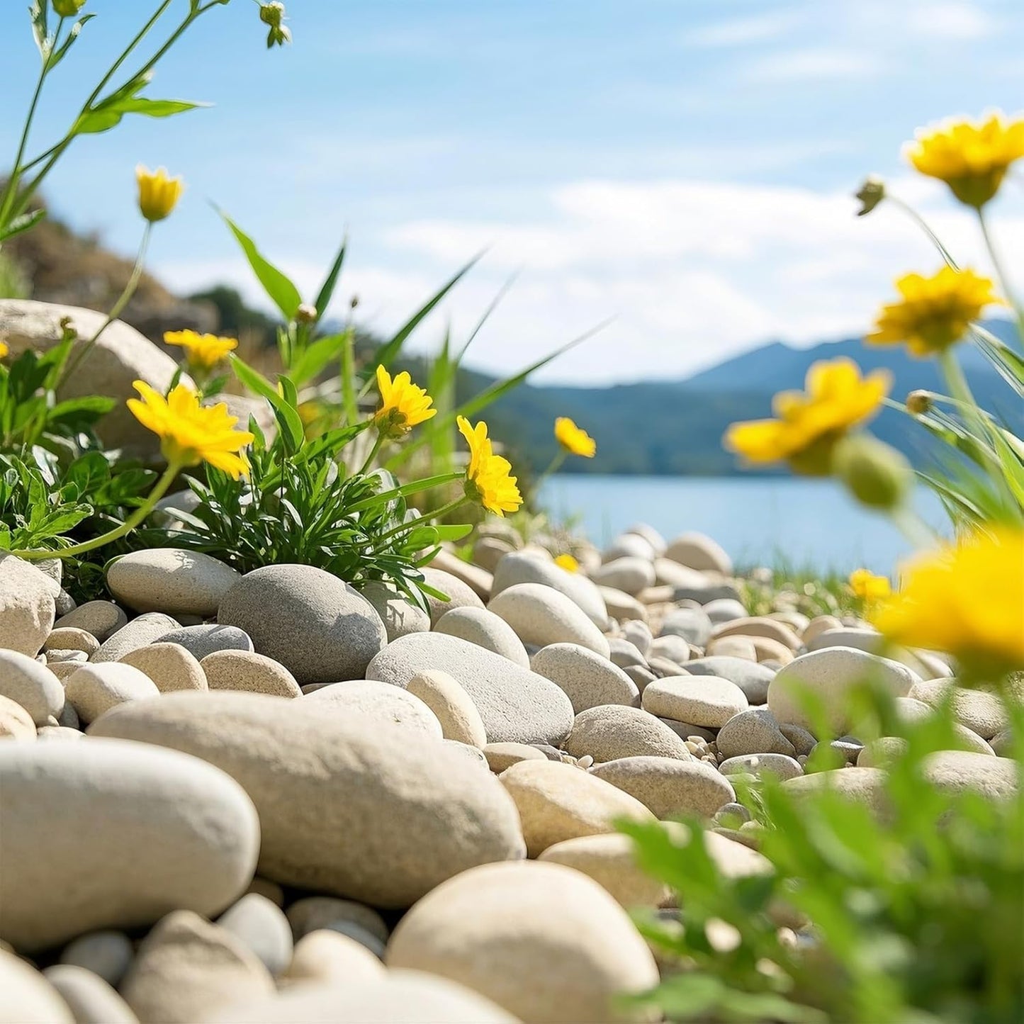 River Rocks, 20lbs Aquarium Rocks, 2-3 Inch Colorful Pebbles for Indoor Plants, Natural Stones for Landscaping Garden Paving Plant Rocks Crafting Walkways