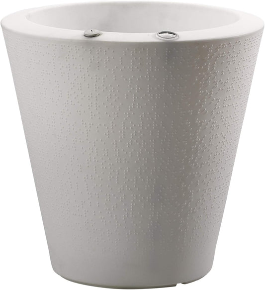 Crescent Garden Dot TruDrop Indoor/Outdoor Planter, Self-Watering Plant Pot, 16 Inches, (Alpine White)