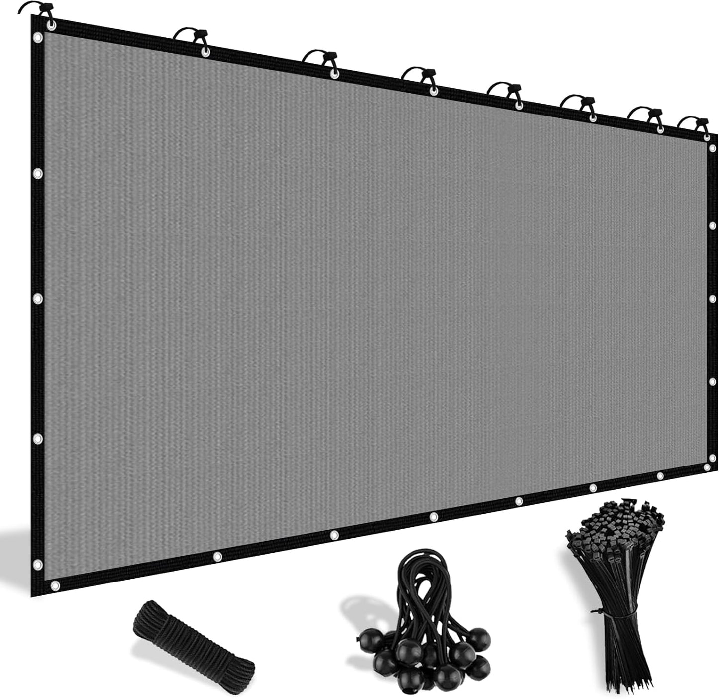 Shade&Beyond 90% Sun Shade Cloth with Grommets, 6' X 12' Pergola Shade Cover Canopy, Mesh Tarp Sun Screens for Patio, Outdoor, Garden, Backyard, Light Gray