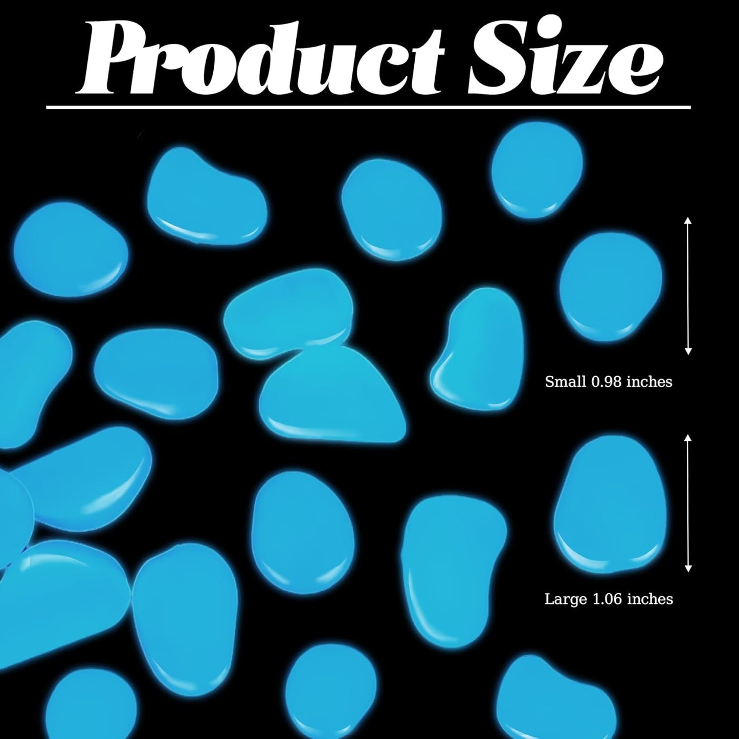 3.5LB 25-27mm Glow Pebbles Glowing Rocks for Garden Decoration 25-27mm Luminous Stones Glowing Stones for Driveway Landscape Walkway,White