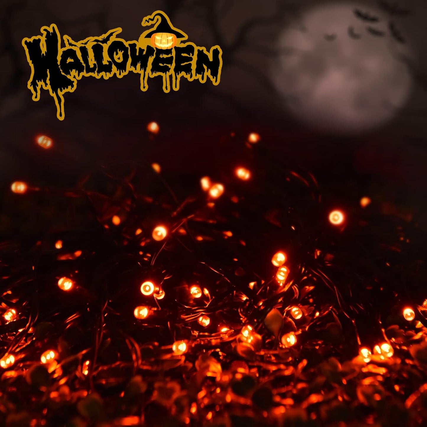 2 Pack 400 LED Solar String Lights, 8 Modes Solar String Lights for Outside, Waterproof and Solar Powered Outdoor String Lights for Holiday Christmas Yard Garden Tree Wedding Party (Orange)