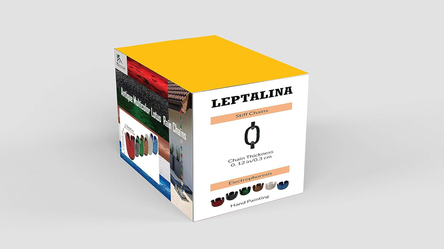 8.5FT Multicolor Rain Chains for Gutter and Rain Barrel, Rust-Resistant Plated Iron Rain Chain, Decorative and Functional Replacement for Downspouts or Gutters, W/Gutter Adapter (2 x 6color Cups)