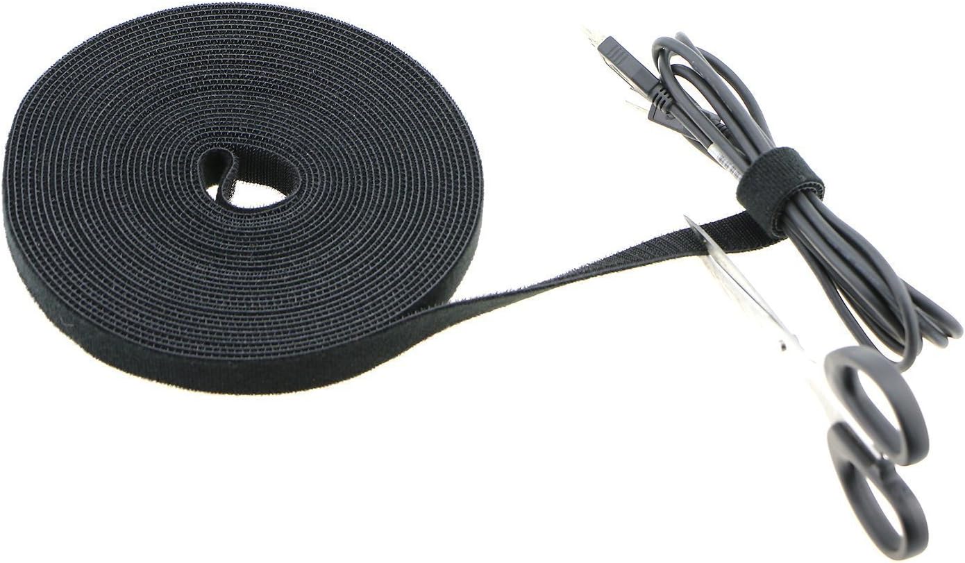 Pasow fastening tape Cable Tie Double Side Nylon Power Wire Management 3/4Inch 1 Roll Hook (25 Yards, Style 2)