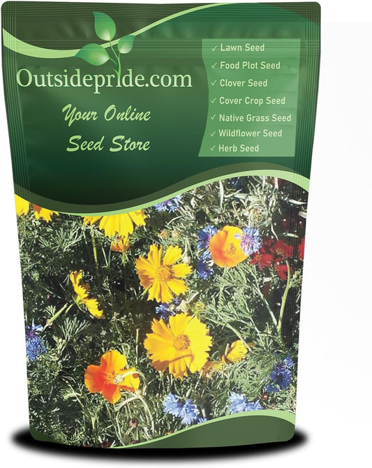 Outsidepride Low Growing Wildflower Seeds - 1 lb Dwarf, & Short, Diverse Perennial & Annual Wild Flower Seed Mix with Long Bloom Season for Colorful Display That Thrives on All States