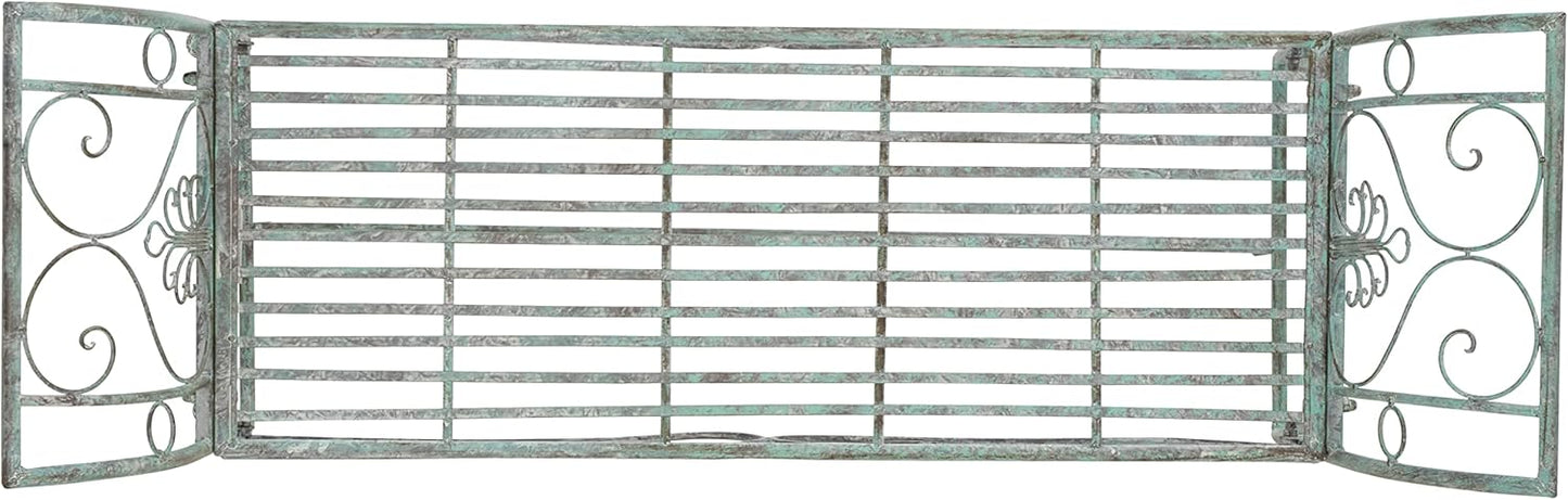 SAFAVIEH Outdoor Collection Adina Victorian Antique Dark Green Wrought Iron 51-inch Wide Garden Bench