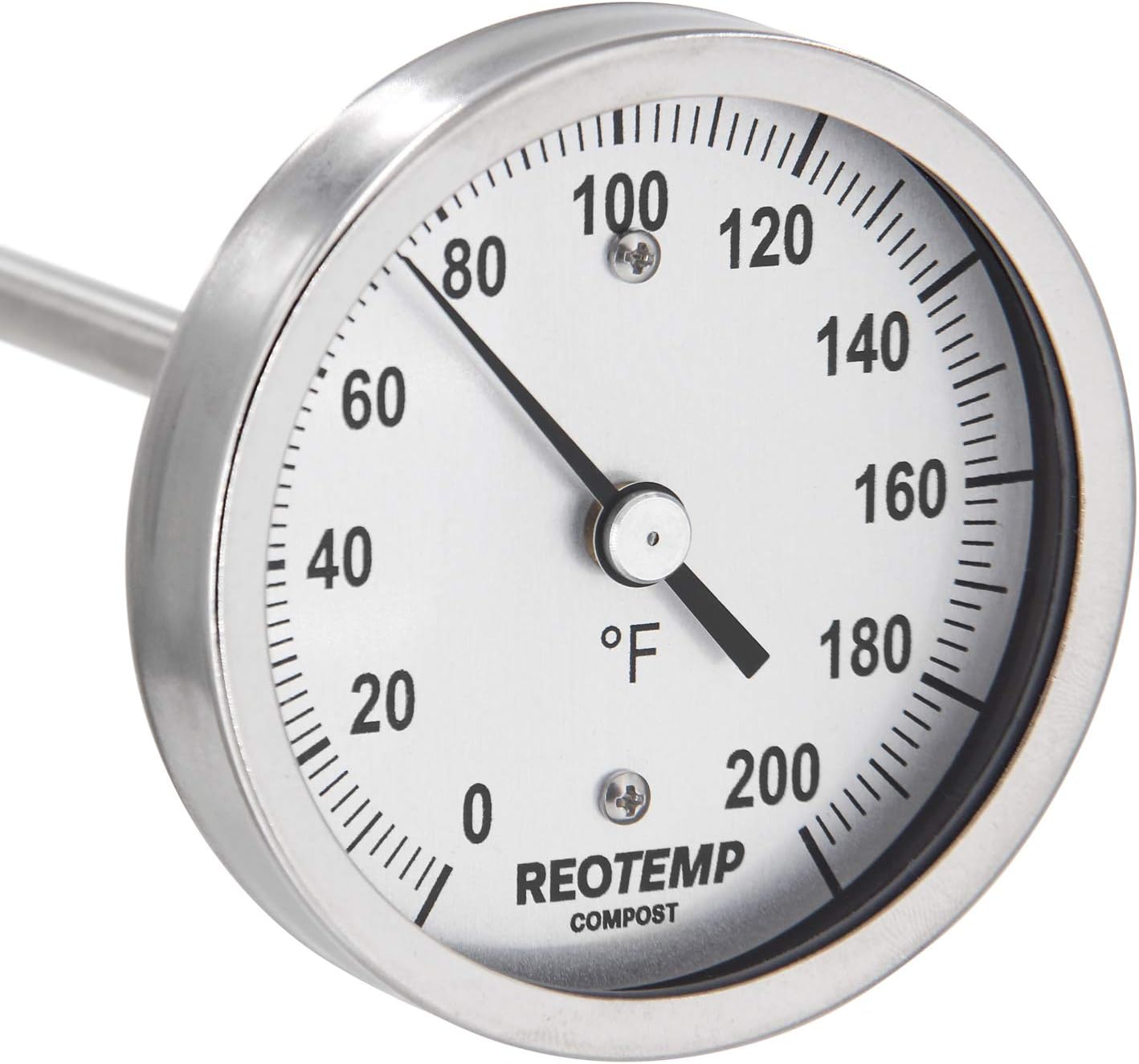 REOTEMP Heavy Duty Compost Thermometer - Fahrenheit (48 Inch Stem), Made in The USA