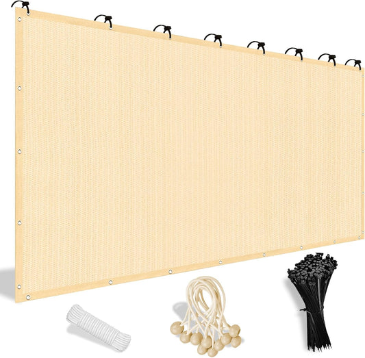 Shade&Beyond 90% Sun Shade Cloth with Grommets, 6' X 16' Pergola Shade Cover Canopy, Mesh Tarp Sun Screens for Patio, Outdoor, Garden, Backyard, Wheat