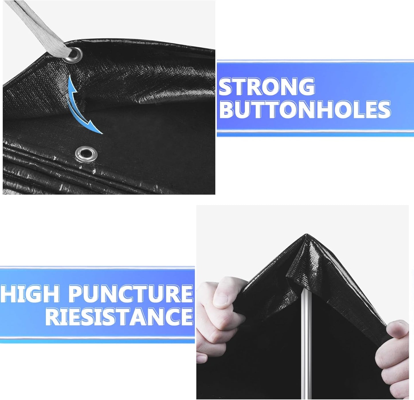 Reinforced PE Pond Liner 25 x 30 FT, 28 Mil Sun Resistant Preformed Pond Liner, Hemmed Edge with Buttonholes Liner for Outdoor Large Ponds, Fish/KOI/Duck Pond, Garden Waterfall, Waterscape, Black