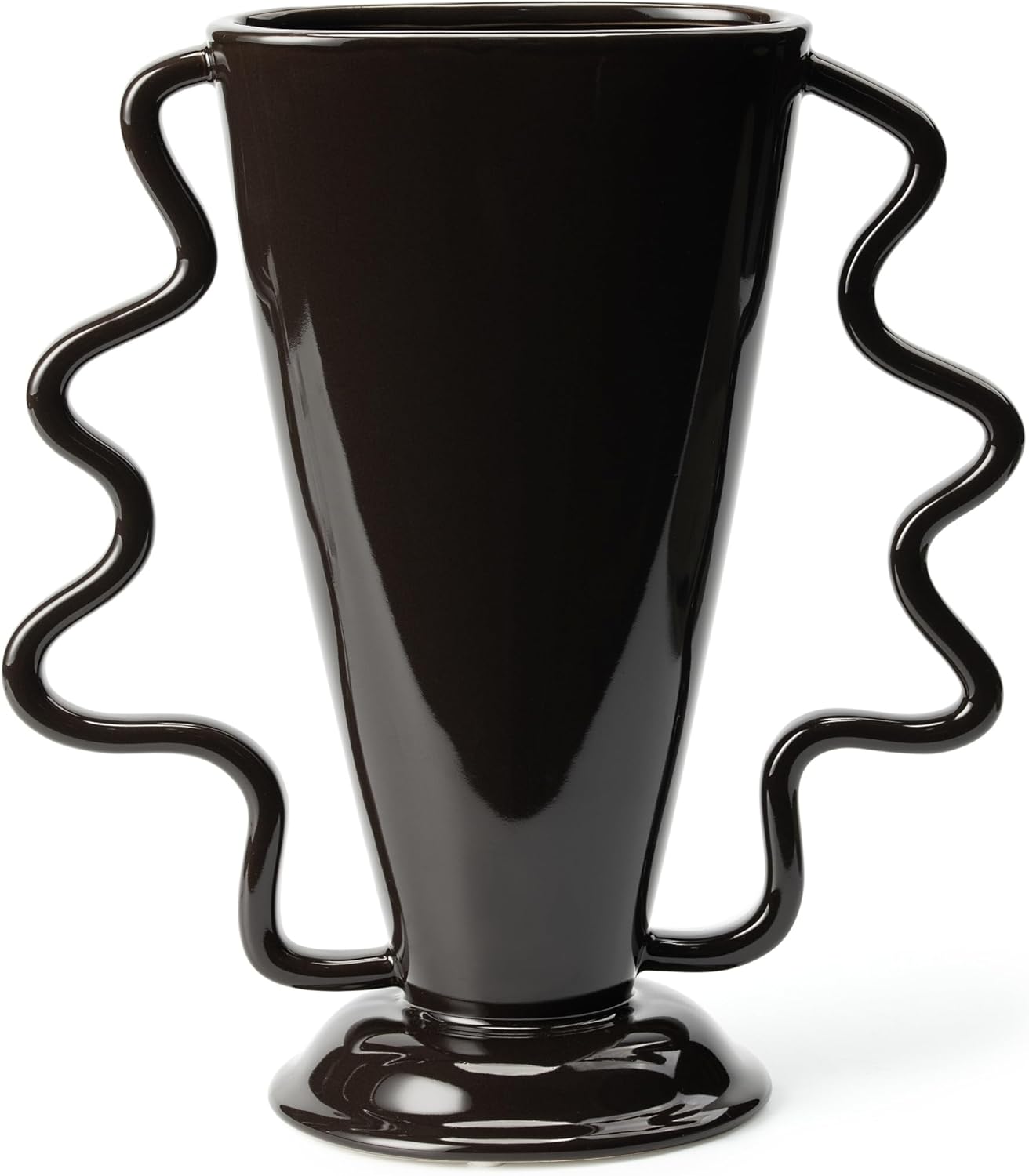 Wild Works Dark Brown Rotary Vase, 9.85” Tall Vintage Decor Vases Medieval Flower Vessel Living Room Entrance Personalized Simple Wabi Sabi Decorative Ornament Ceramic Ornament