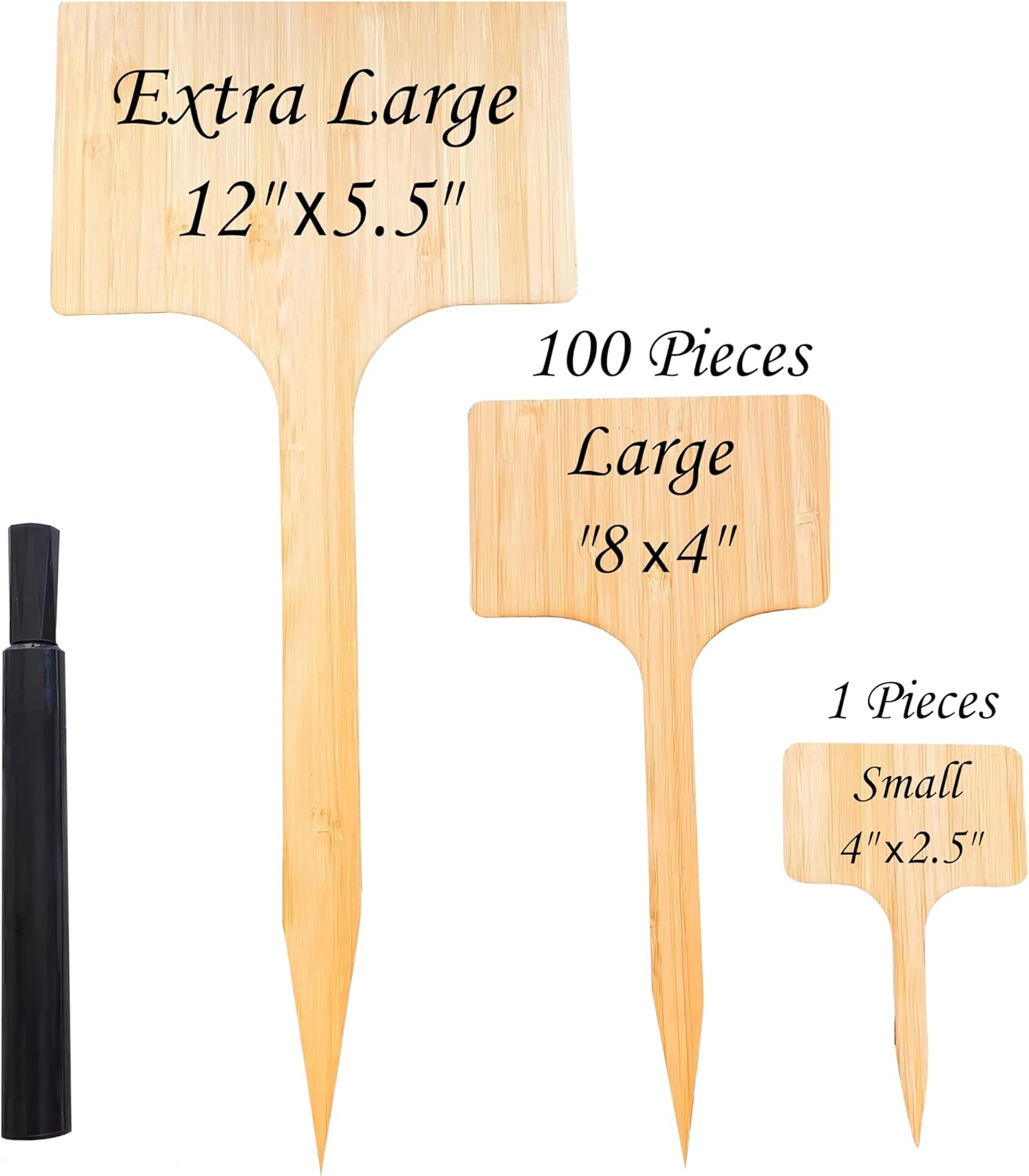 100 Pcs Large 8" Tall Garden Label Plant Signs Eco-Friendly Compostable to Easily Identify Plants, Seeds, Bulbs, Flowers, Vegetables