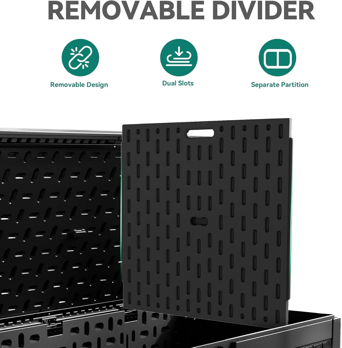 YITAHOME 260 Gallon Double-Wall Deck Box with Divider & Side Handles, Outdoor Large Storage for Patio Furniture Cushions, Garden Pool Accessories, Water Resistant & Lockable