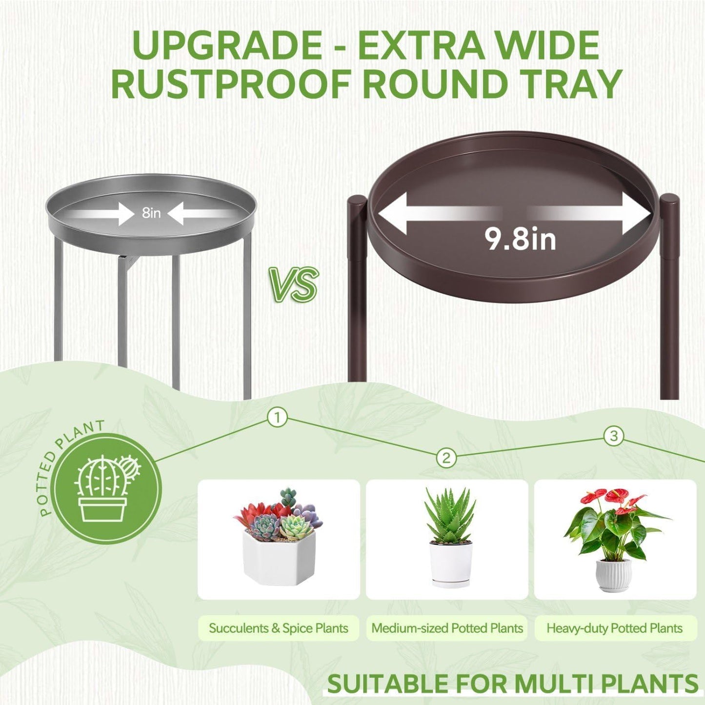 iDavosic.ly 6 Tier Large Plant Stand Indoor, 10 Inch Wide Tall Corner Metal Plant Stands Outdoor for Multiple Plants, Folding Tiered Flower Display Holder Rack Shelf, Violet Bronze