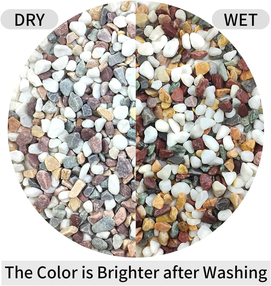 2 lbs Natural Mixed Color Pea Gravel Pebbles, 3/8 inch Decorative Rocks for Succulents, Pebbles for Indoor Plants, Vases, Aquarium Gravel, Top Dressing, Outdoor Decorative Stones