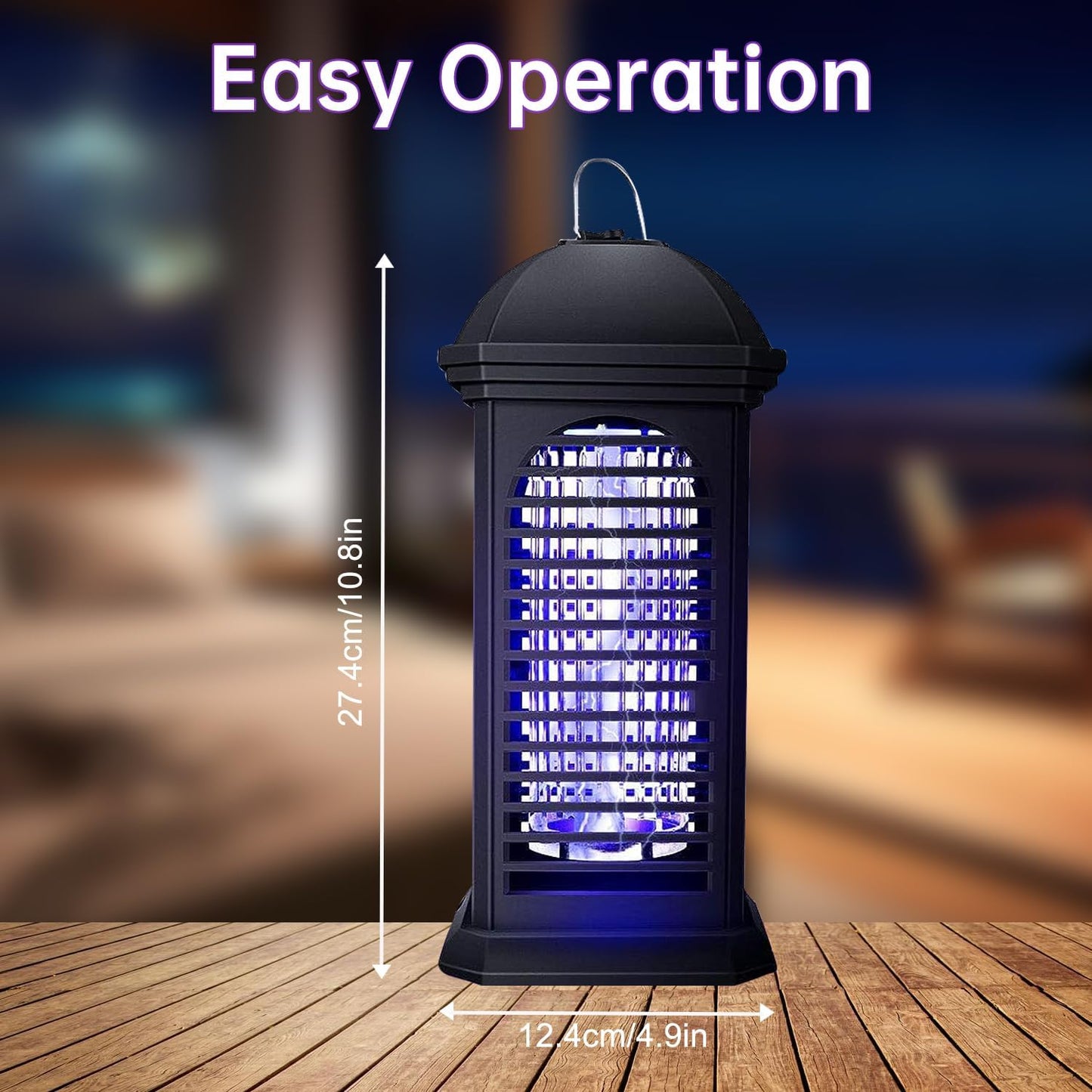 Bug Zapper,1800V 11W UV Insect Pest Fly Killer, IPX4 Waterproof Electric Fly Zapper for Indoor/Outdoor Use, Mosquito Killer for Home and Garden, Black