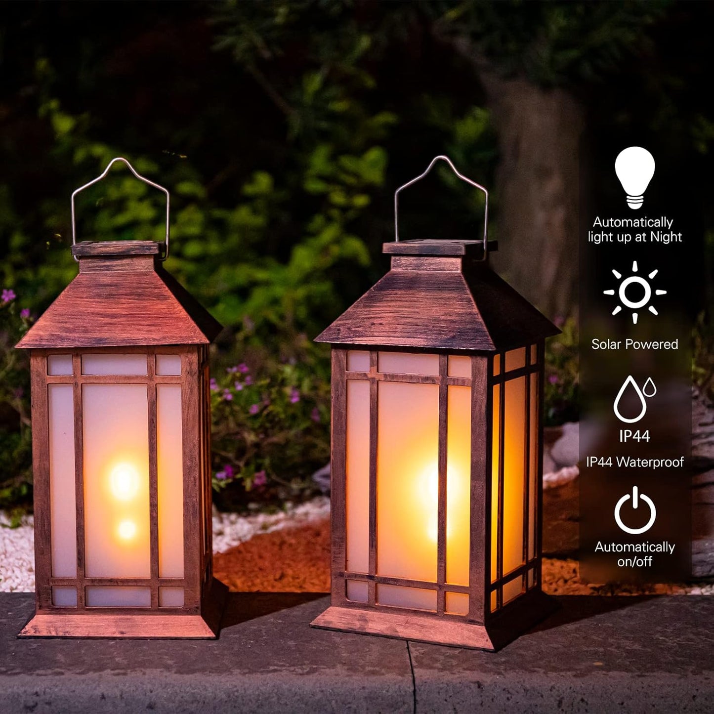 Afirst Solar Lantern Outdoor, Hanging Lights Decorative Outdoor Lighting Waterproof Umbrella Lights for Patio Garden, Table,Party Decor, 2 Pack
