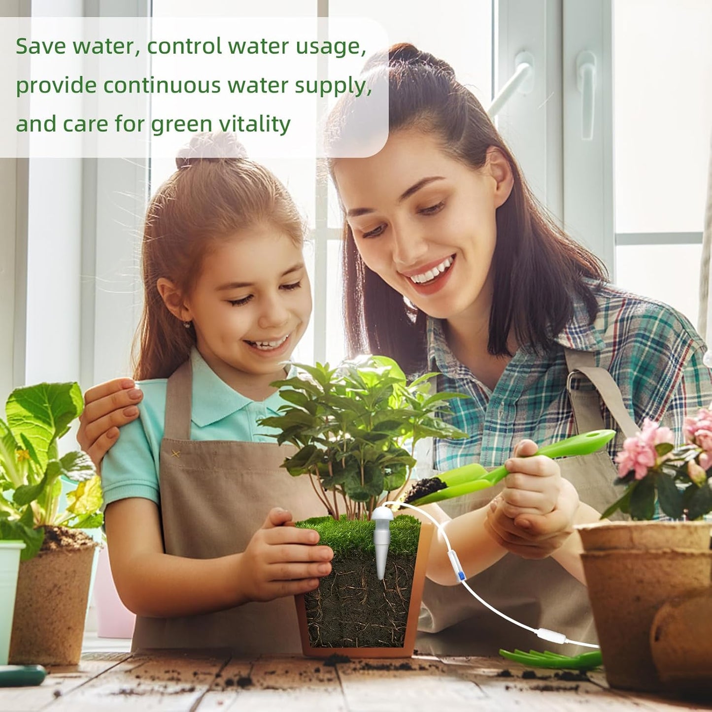 Plant Watering Seepage Devices, Insert into Soil, Self Watering Stakes for Indoor & Outdoor Plant, Automatic Irrigation (4 PCs)