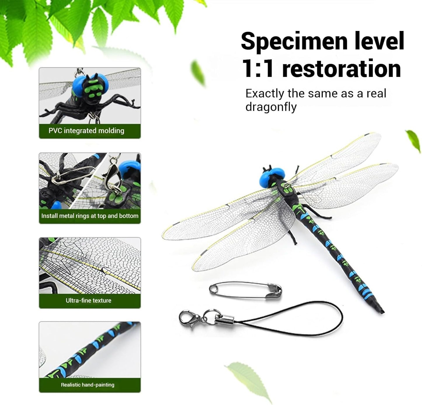 4 Pcs Dragon Fly Clips for Bugs Repellent, 3D Artificial Dragonfly Hat Clip, Dragonfly Garden Decor (Independent Dragon Fly 4 Pcs)